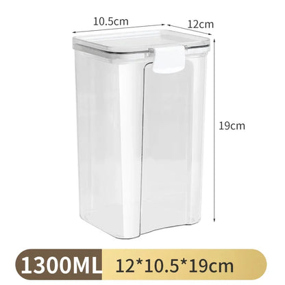 1PC Lufttæt forseglet opbevaringskrukke • Plastkorn, Pasta & krydderier Container • Fugt-Proof Kitchen Organizer Box