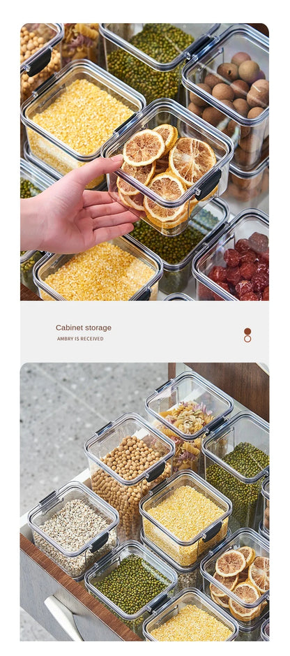 1PC Lufttæt forseglet opbevaringskrukke • Plastkorn, Pasta & krydderier Container • Fugt-Proof Kitchen Organizer Box
