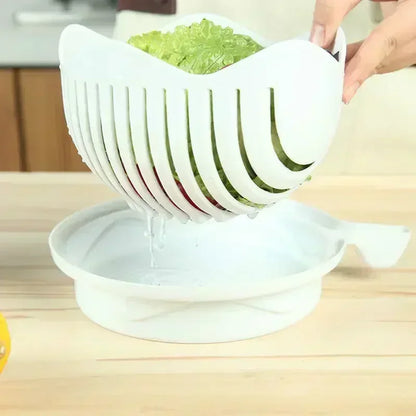 Vegetable Salad Chopper Bowl – Multifunctional Fruit & Vegetable Cutter, Slicer, and Strainer for Kitchen
