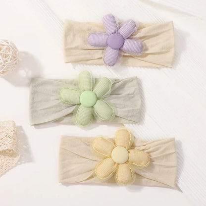 1Pc Baby Nylon Headscarf - Handgjorda blomhuvudband för nyfödda flickor, Toddler Elastic Hair Turban