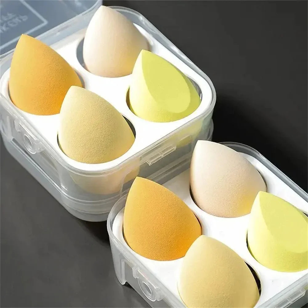 4PCS Makeup Sponge Blender Beauty Egg Cosmetic Puff – Soft Foundation & Powder Sponges för kvinnor, Professionella skönhetsverktyg