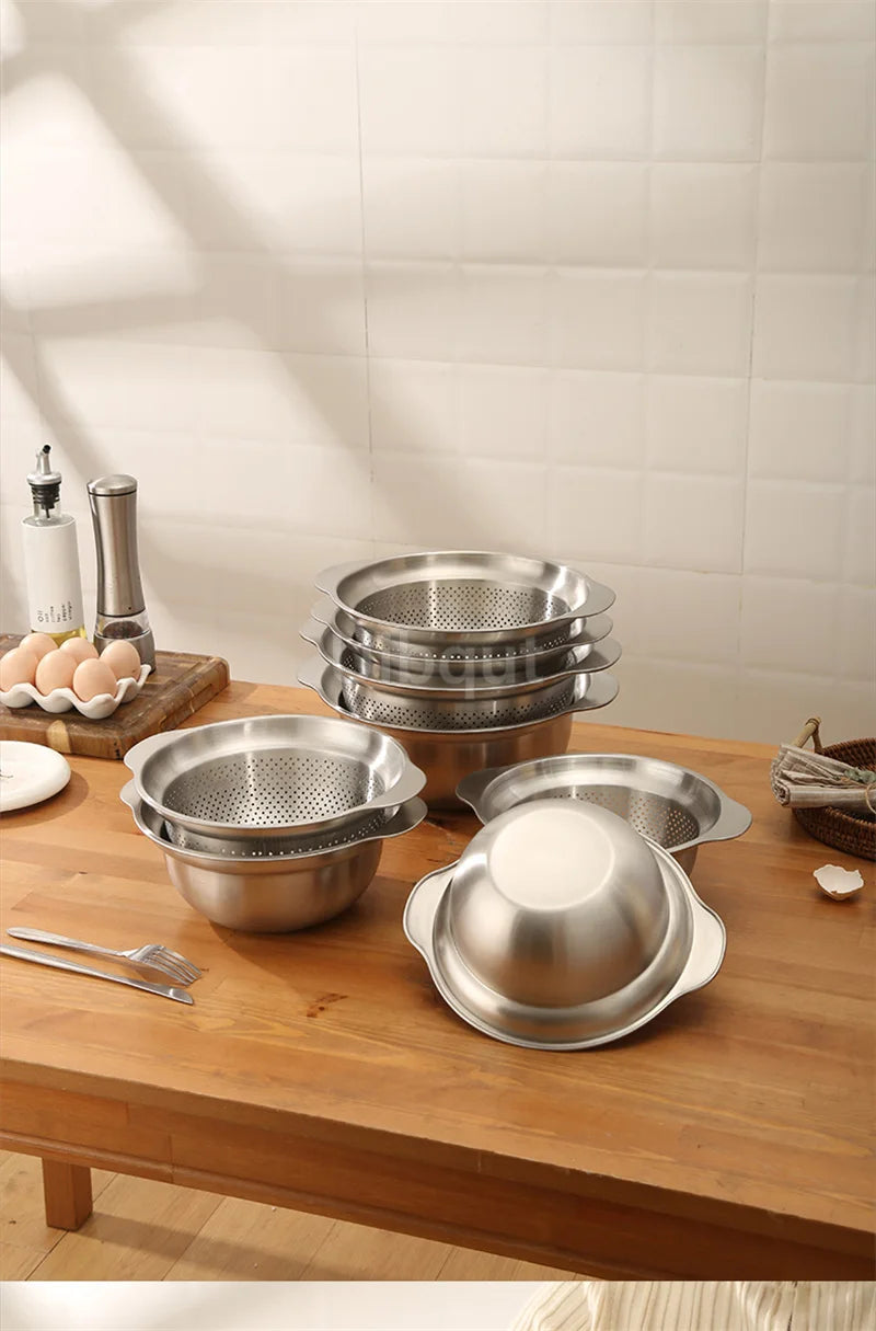 304 Rustfrit stål Vegetabilsk vask Basin & Strainer • Multi-purpose ris vaskemaskine, frugtfilter, køkken Drain kurv